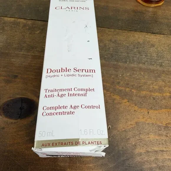 Clarins Double Serum Complete Age Control Concentrate 50ml 1.6 Oz Hydric/Lipidic - Picture 5 of 7